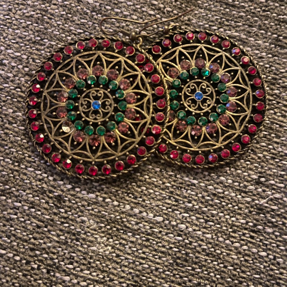 Elegant Multicolor Mandala Earrings